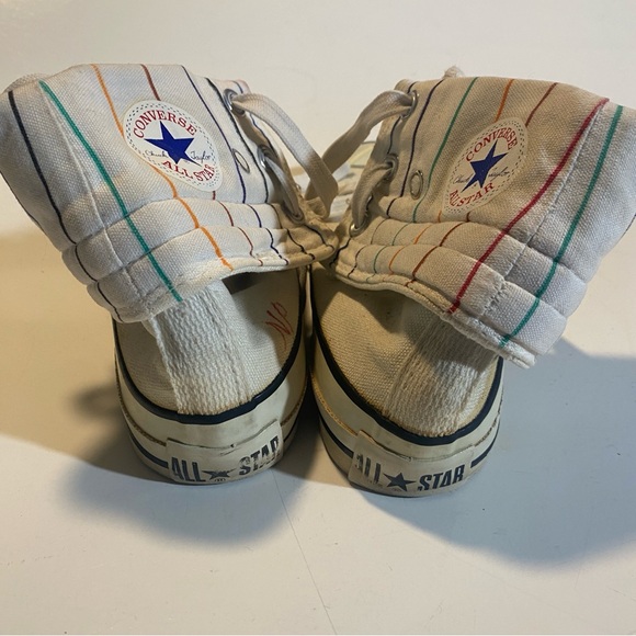 Chuck Taylor Converse Vintage Fold Over Striped Sneakers in SZ 4 1/2 See pics - Picture 4 of 10